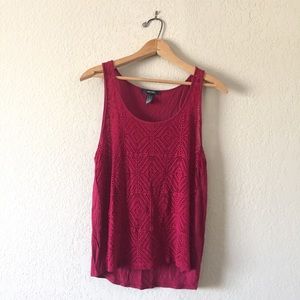 Red Tank Top with Detailed Front